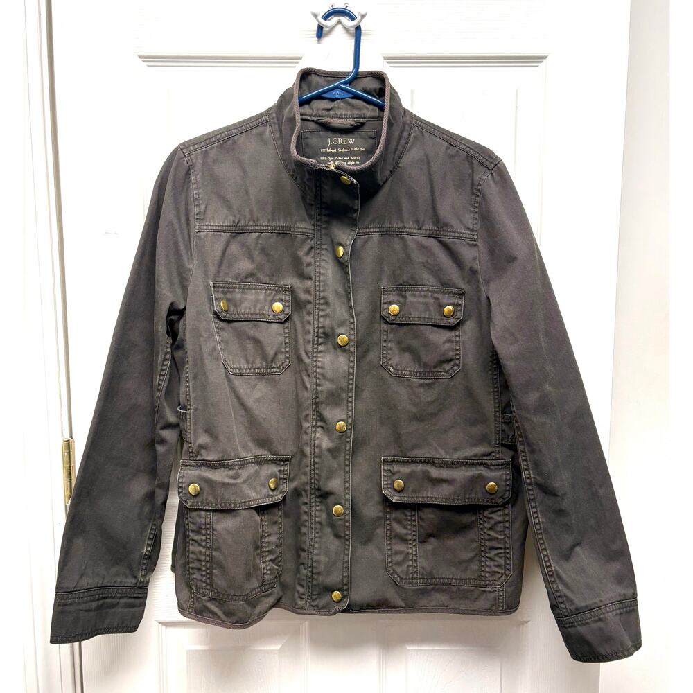 J.Crew Jacket Brown Utility Field Boyfriend Coat 100% Cotton Women’s Size XL